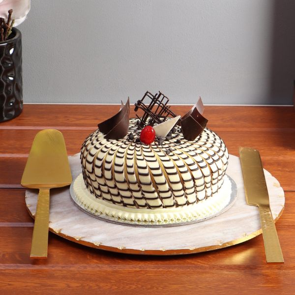 NikkisPride Marble Platter With Gold Foil Work With Metal Cutlery Pieces Set of 3